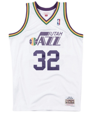 white karl malone jersey