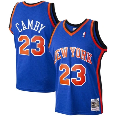 Mitchell & Ness Men's Marcus Camby New York Knicks Hardwood Classic Swingman Jersey In Blue/orange/black