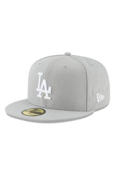 New Era Men's Gray Los Angeles Dodgers Fashion Color Basic 59fifty Fitted Hat