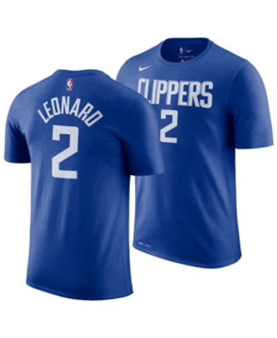 Nike Men's Kawhi Leonard Los Angeles Clippers Icon Player T-shirt In Rush Blue