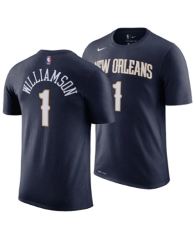 Nike Men's Zion Williamson Navy New Orleans Pelicans 2019,2020 Name & Number Performance T-shirt