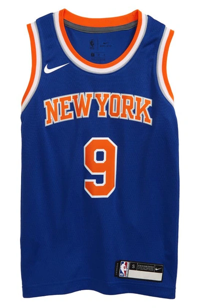 Nike Kids' Big Boys Rj Barrett New York Knicks Icon Swingman Jersey In Royalblue