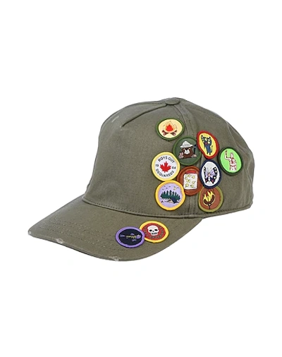 Dsquared2 Kids' Hats In Military Green