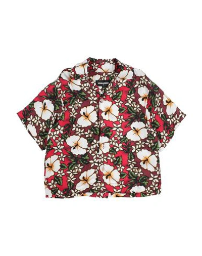 Dsquared2 Kids' Shirts In Maroon