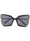 Tom Ford Gia Semi-rimless Butterfly Sunglasses In Black/smoke