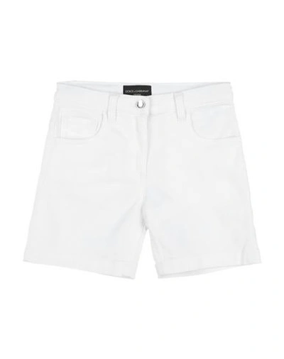 Dolce & Gabbana Kids' Denim Shorts In White