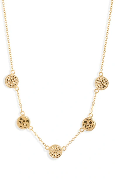 Anna Beck Hammered Station Necklace In Gold