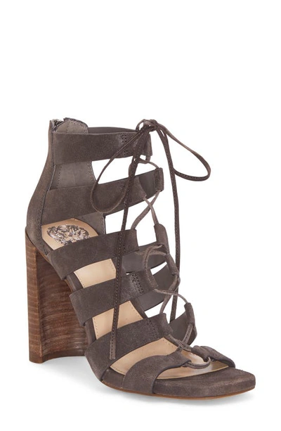 Vince Camuto Phandras Sandal In Magnet Grey Leather