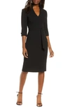 Black Halo Madeline Three-quarter Sleeve Sheath In Black