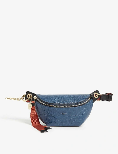 Givenchy Bond Leather Belt Bag In Oil Blue