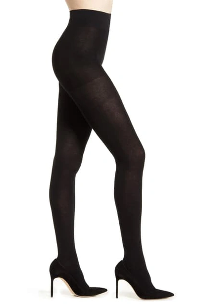 Falke Family Cotton 94 Opaque Tights In 3009 Black