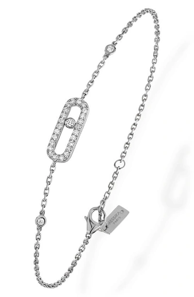 Messika Move Uno Pave Diamond Bracelet In White Gold/ Diamond