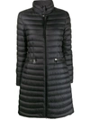 Moncler Sable Lightweight Down Quilted Puffer Coat In Black
