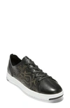 Cole Haan Grandpro Tennis Laser Cut Leather Sneakers In Black Optic White