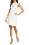 Vince Camuto Halter Tie Neck A-line Dress In Ivory