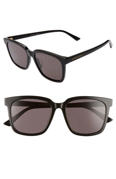 Bottega Veneta 54mm Cat Eye Sunglasses In Black/ Grey