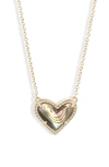 Kendra Scott Ari Heart Pendant Necklace In Gold/ Abalone Shell
