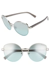 Tiffany & Co 56mm Cat Eye Sunglasses In Silver Blue/ Azure Mirror Sil
