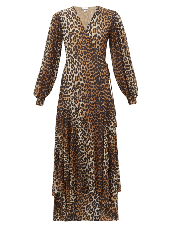 ganni leopard dress