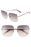 Kate Spade Fenton 60mm Gradient Square Sunglasses In Pink/ Grey Fuschia