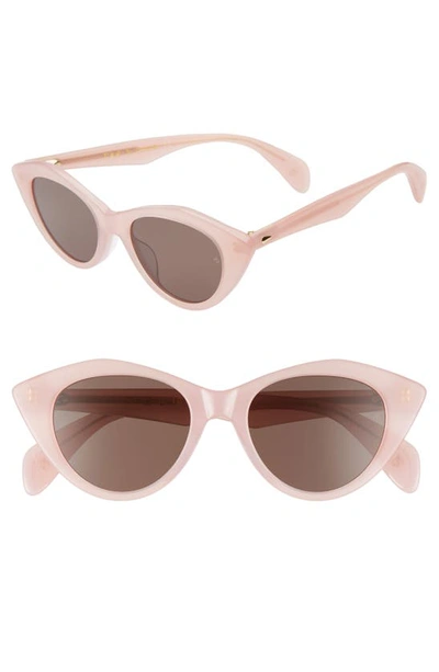Rag & Bone 49mm Cat Eye Sunglasses In Pink/ Brown