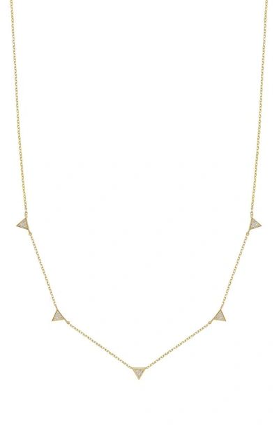 Ettika Crystal Triangle Station Necklace In Gold