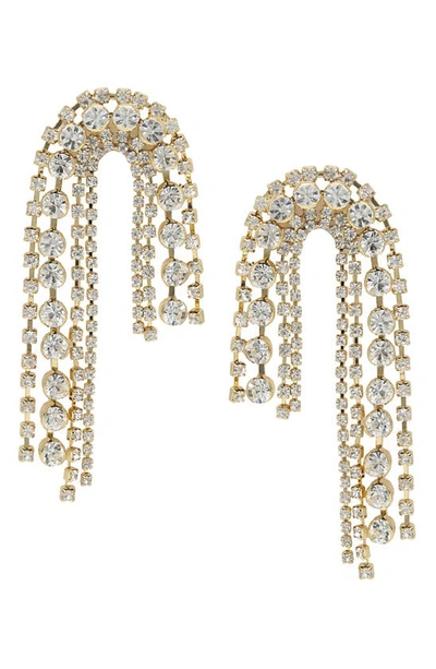 Ettika Asymmetrical Crystal Drop Earrings In Gold