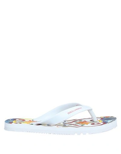 Dolce & Gabbana Kids' Flip Flops In White