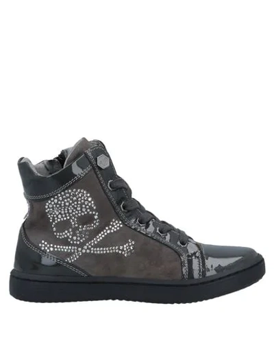 Philipp Plein Kids' Sneakers In Steel Grey