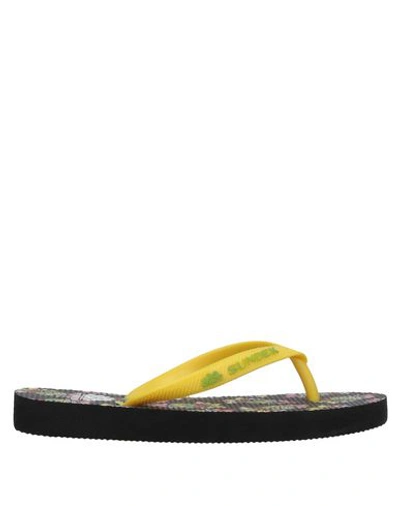Sundek Kids' Toe Strap Sandals In Yellow