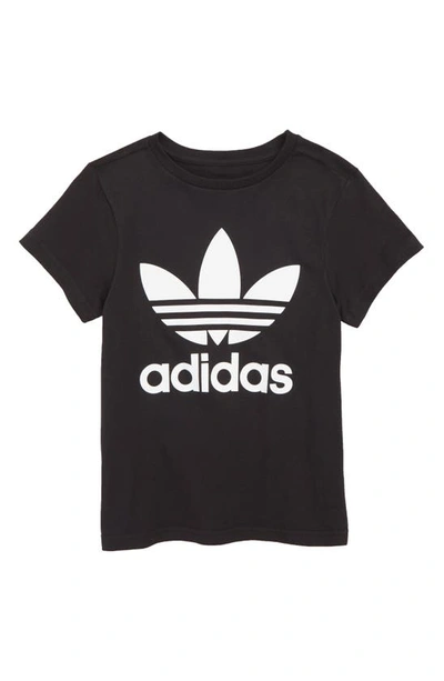 Adidas Originals Kids' Trefoil Branded T-shirt Black