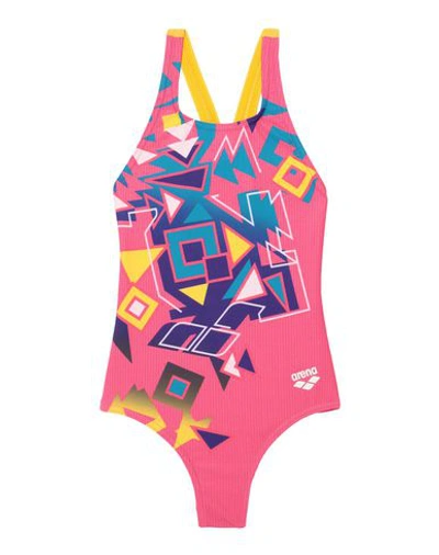 Arena Kids' One-piece Swimsuits In Fuchsia