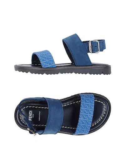 Fendi Kids' Sandals In Slate Blue