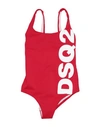 Dsquared2 Kids' One-piece Swimsuits In Red
