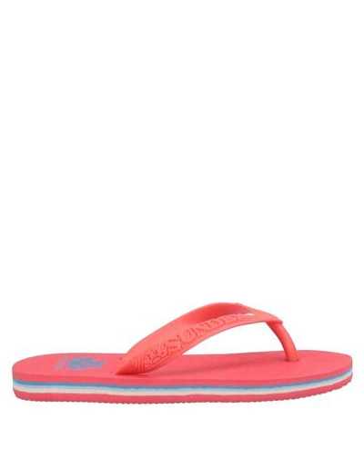 Sundek Kids' Toe Strap Sandals In Red