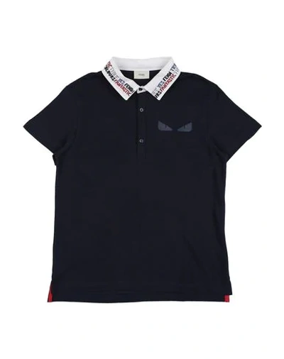 Fendi Kids' Polo Shirt In Dark Blue