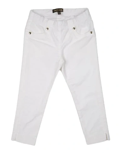 Roberto Cavalli Junior Kids' Gabardine Tailored Trousers In White
