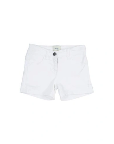 Fendi Kids' Denim Shorts In White
