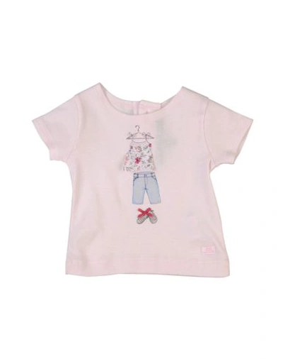 Lili Gaufrette Babies' T-shirts In Light Pink