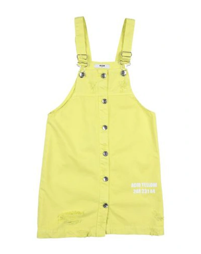 Msgm Kids' Overalls In Acid Green