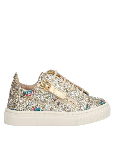 Giuseppe Zanotti Babies' Sneakers In Gold