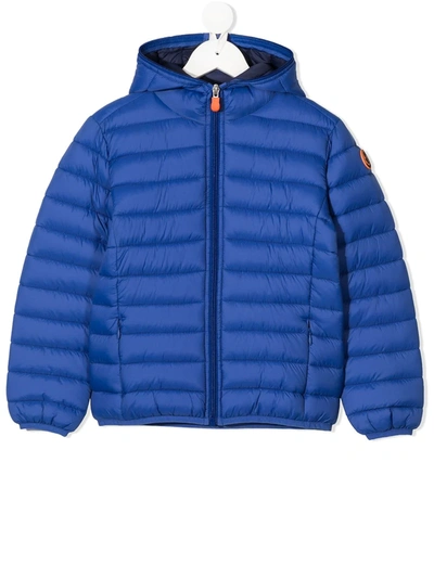 Save The Duck Kids' Padded Zip-fastening Jacket In Light Blue