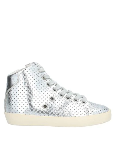 Leather Crown Babies' Sneakers In Silver