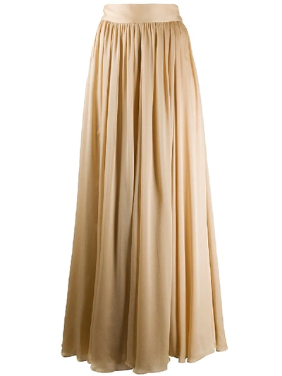 Zimmermann Super Eight High-waist Silk-crepe De Chine Maxi Skirt In 大地色