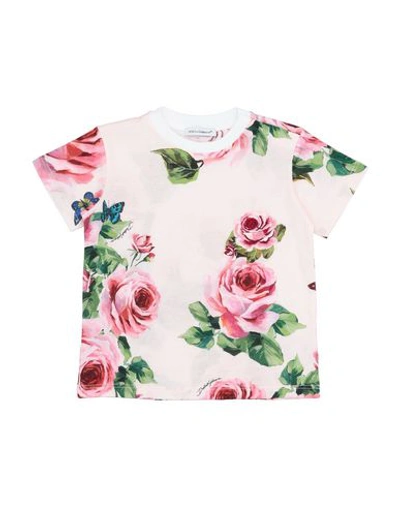 Dolce & Gabbana Babies' T-shirts In Light Pink