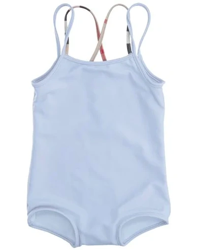 Burberry Babies' One-piece Swimsuits In Dove Grey