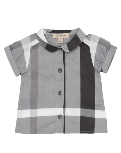 Burberry Babies' Patterned Shirts & Blouses In Grey