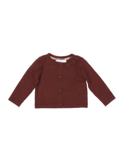 Burberry Babies' Cardigan In Maroon