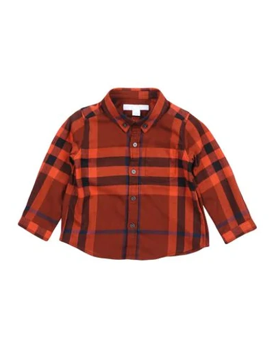 Burberry Babies' Patterned Shirt In Brick Red