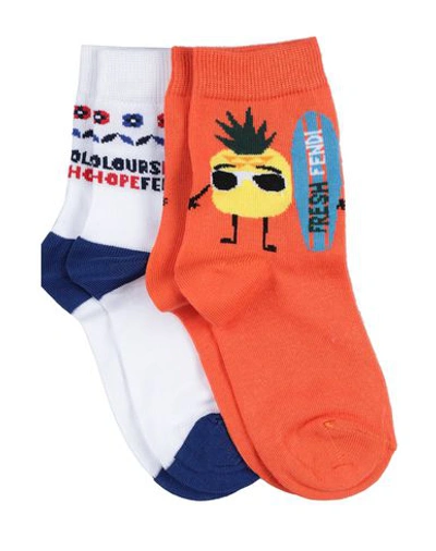 Fendi Kids' Short Socks In Orange